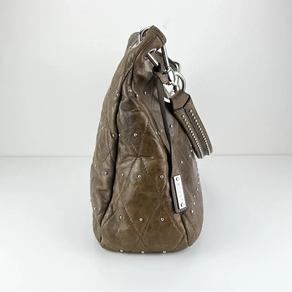ABRO Hobo Taupe Leather Handbag Made in Italy